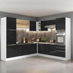 Cozinha Completa de Canto Madesa Lux 546003 com Armário e Balcão - Bra