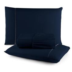 Jogo Para Cama Lençol Casal King 3 Peças 400 Fios Luxuoso Micropercal 