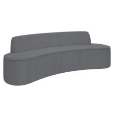 Sofá 5 Lugares para Sala de Estar Living 300cm Koane D06 Bouclê Cinza 