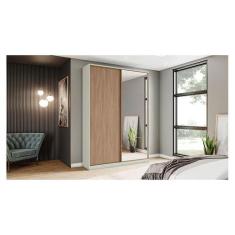 Guarda Roupa Solteiro Ambiente New Predileto Areia Jequitibá com Espel