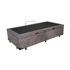 Cama Box Baú Solteiro Suede Cinza - Imperium do Sono