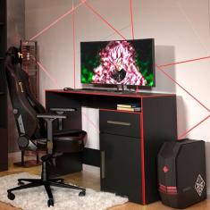 Mesa Gamer Isabelle - Minas Plac, Vermelho