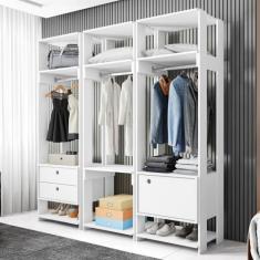 Guarda Roupas Francia Branco com Porta e Gaveta - CasaH