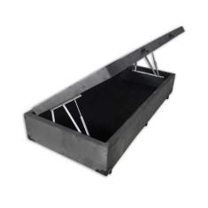 Base Box Baú Solteiro Belos Sonhos Suede Cinza 41x88x188