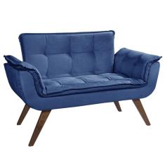 Poltrona Namoradeira Orion 02 Lugares Base Palito Azul Bic