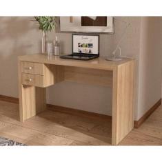 Mesa de Computador ME-4123 c/ 2 Gavetas Amêndoa - Tecno Mobili