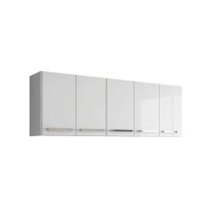 Armario Aereo para Cozinha 5 Portas Branco Santorini Brienza Movelaria