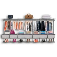 Guarda Roupa Closet Aramado Modulado Gaveta MDF 4,30m BR