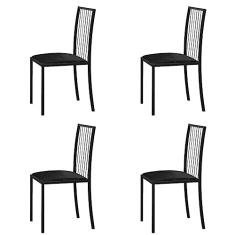 Conjunto 4 Cadeiras Atos Mais Decor Grafite/preto