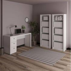 Escrivaninha 3 Gavetas ME4102 com 2 Estantes para Escritório ME4104 Tecno Mobili Branco