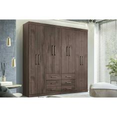 Guarda Roupa Casal 8 Portas E 6 Gavetas Liverpool Ébano - Santos Andirá