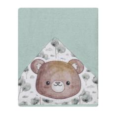 Papi Textil Toalha Amiguinhos Papi Forrada com Capuz, Urso Verde
