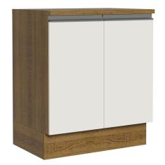 Balcão de Cozinha Madesa Glamy 70Cm 2 Portas Rustico Branco