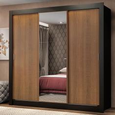 Guarda Roupa Casal Mônaco 3 Portas de Correr Espelho Madesa