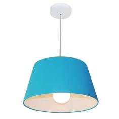 Lustre Pendente Cone Md-4039 C pula Em Tecido 21/40x30cm Azul