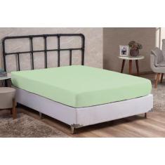 Lençol Cama Box Queen Size Avulso 100% Algodão com Elástico Liso Perca