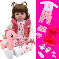 Boneca Reborn New Happy 100% Silicone Pode da Banho