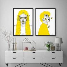 Kit 2 Quadros Decorativos Butterfly Aliens 45x34cm - Quadros On-line, 