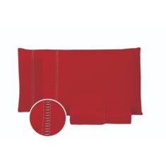 kit jogo de lençol ponto palito casal queen 4 peças micropercal - vith
