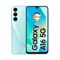 Celular Samsung Galaxy A16 5G, 256GB + 8GB RAM, Câmera de até 50MP, Tela 6.7&quot;, NFC, IP54, Bateria 5000 mAh Verde Claro