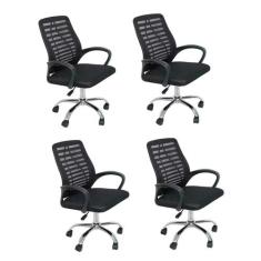 Kit 4 Cadeiras de Escritório Diretor Tela Mesh Cádis - Versi