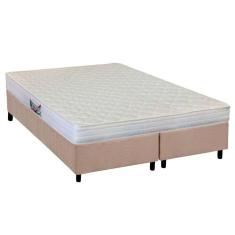 Cama Box Queen: Colchão Anatômico Herval Ag65 Frontier + Base Crc Suede Clean(158x198)