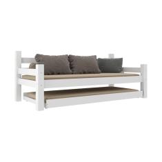 Bicama Solteiro Paris CR4160 com Colchões Espuma D23 Madeira Maciça Branco Multimóveis