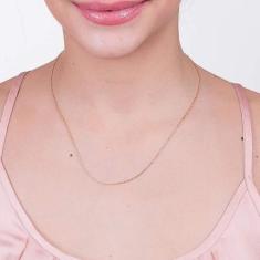 Cordão Feminino Rommanel Banhado A Ouro Fio Cadeado 45 Cm 530960