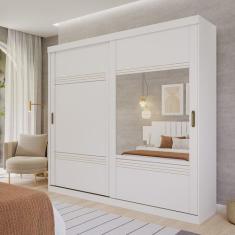 Guarda-roupa Casal 2 Portas de Correr 2 Espelhos 243cm 100% Mdf Marsal