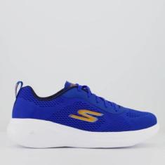 Tênis Skechers Go Run Fast Azul e Branco-Masculino
