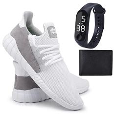 Tênis Caminhada Leve Academia + Carteira + Relógio