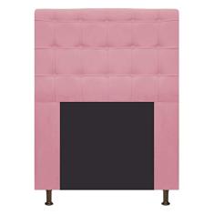 Cabeceira Estofada Dama 90 cm Solteiro Com Botonê Suede Rosa Bebê - ADJ Decor