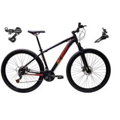  Bicicleta Aro 29 Ksw Xlt Alumínio 24v Câmbios Shimano Garfo Suspensão - Preto\Vermelho\Laranja