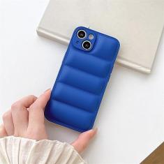Capa de telefone de couro de silicone macio de luxo para iPhone 14 13 12 11 Pro Max 7 8 Plus X XR XS Max SE 2022 Capa de proteção de lente de câmera, azul marinho, para iPhone 13