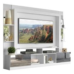 Rack Estante com Suporte Tv 65" e Espelho Oslo Multimóveis Branco