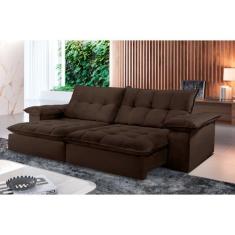 Sofá Retrátil e Reclinável Atlanta 2,30m 04 Lugares Mola Ensacada TXR,