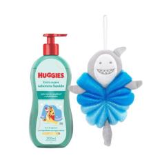 Kit Sabonete Líquido Suave Huggies 200ml com Esponja para Banho Buba, 
