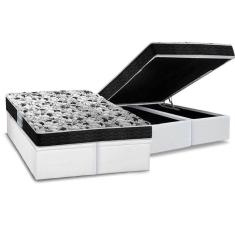 Cama Box Baú Queen: Colchão Espuma Probel D23 Prodormir Advanced + Base Crc Courano White(158X198)