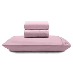 Jogo Cama Lençol Solteiro Buettner Renda Naira Rosa