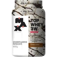 Max Titanium Top Whey 3W (900G) - Sabor Mais Sabor - Cookies & Cream