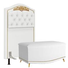 Cabeceira Cama Box Solteiro 90Cm Corano Branco