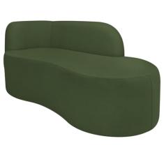 Divã Recamier Orgânico Tokyo 180cm Lado Direito Linho Verde