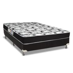 Cama Box Casal: Colchão Espuma D45 Luckspuma Gran Luck Black Pró Saúde