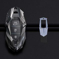 TPHJRM Carcaça da chave do carro em liga de zinco, capa da chave, adequada para Hyundai Santa Fe TM 2019 I30 2018 Solaris Azera Elantra Grandeur sotaque