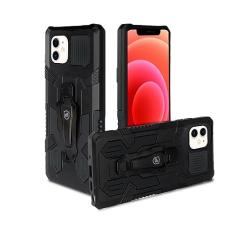 Gshield Capa Case Capinha Anti-impacto com Clip de Cinto e Suporte Kick Stand Horizontal para iPhone (12 Mini, Preta)