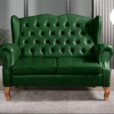 Sofá Imperador Namoradeira Chesterfield Retrô Colonial Verde
