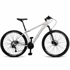 Bicicleta Aro 29 Cripto 27v Shimano Fr. Hidraulico Trava-k7 - Branco-prata - 17"