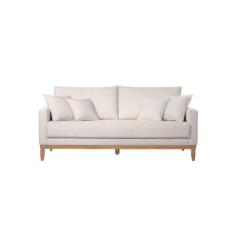 Sofá 3 Lugares 1.90m Living DDS Pés e Base em Madeira Linho - Due Deco