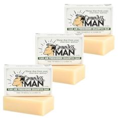 Grown Ass Man Co. - Sabonete de xampu sólido 3 em 1: sabonete líquido para cabelo, barba e corpo - sem plástico e ecológico, natural e orgânico para todos os tipos de cabelo, barra de 118 ml