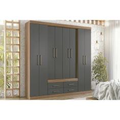 Guarda Roupa 8 Portas e 4 Gavetas Nápoles 8.4 Jatobá/Grafite - Santos 